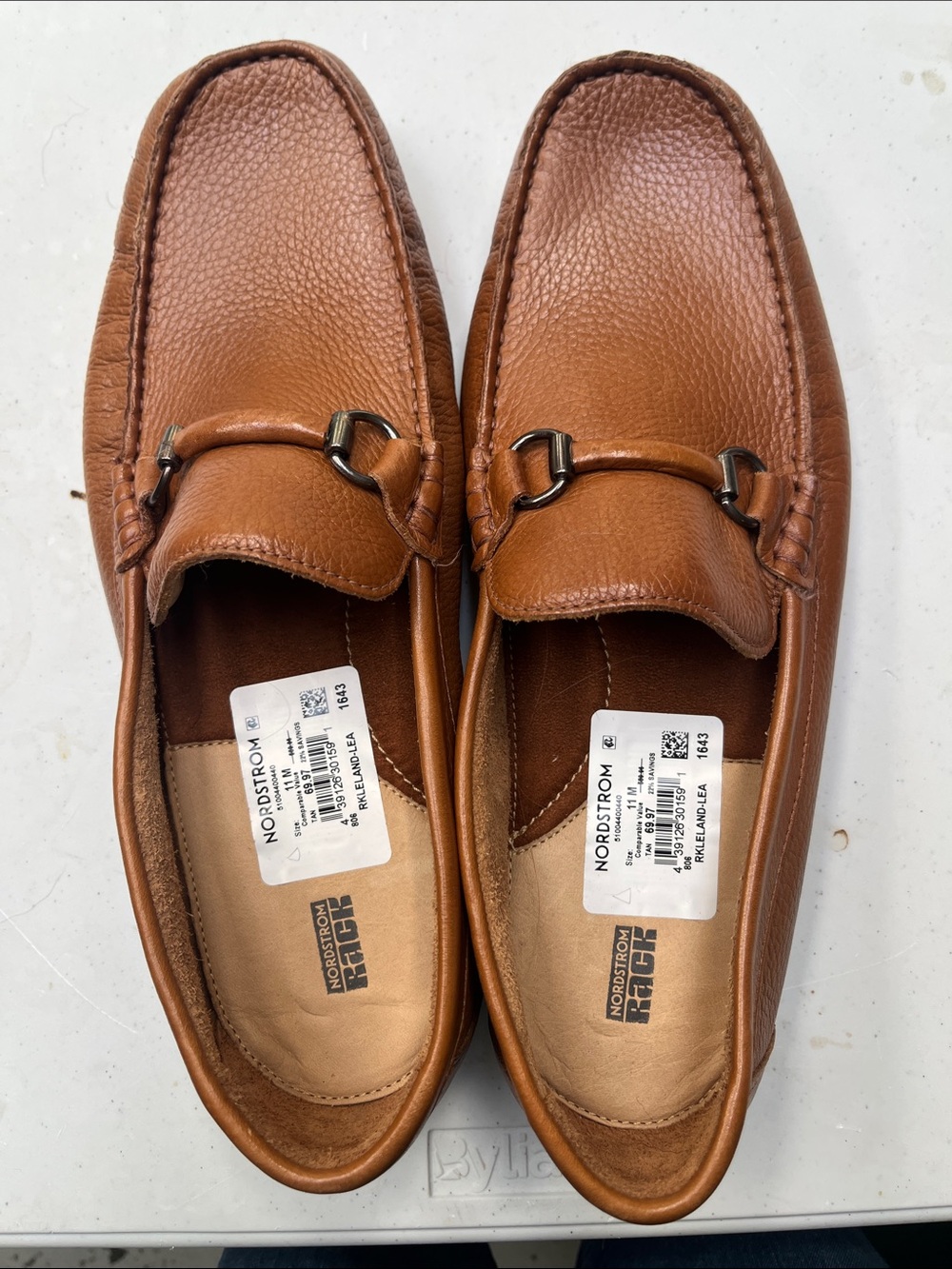 Nordstrom Men’s Cognac Leather Bit Loafers size 11